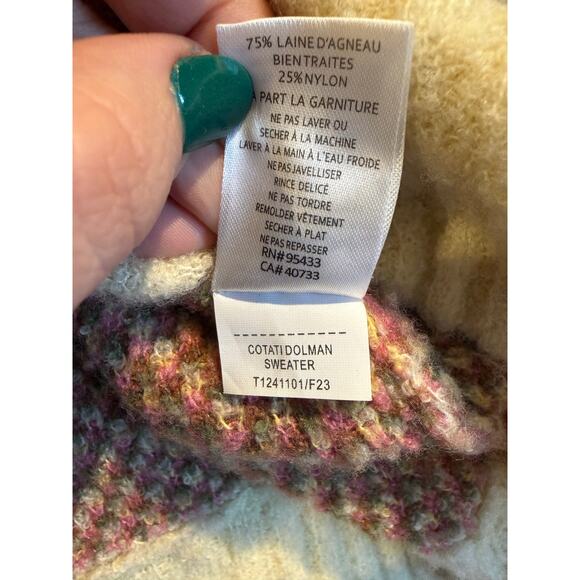 TOAD&CO Floral Wool Blend Sweater XS Cream Multicolor - Picture 5 of 8